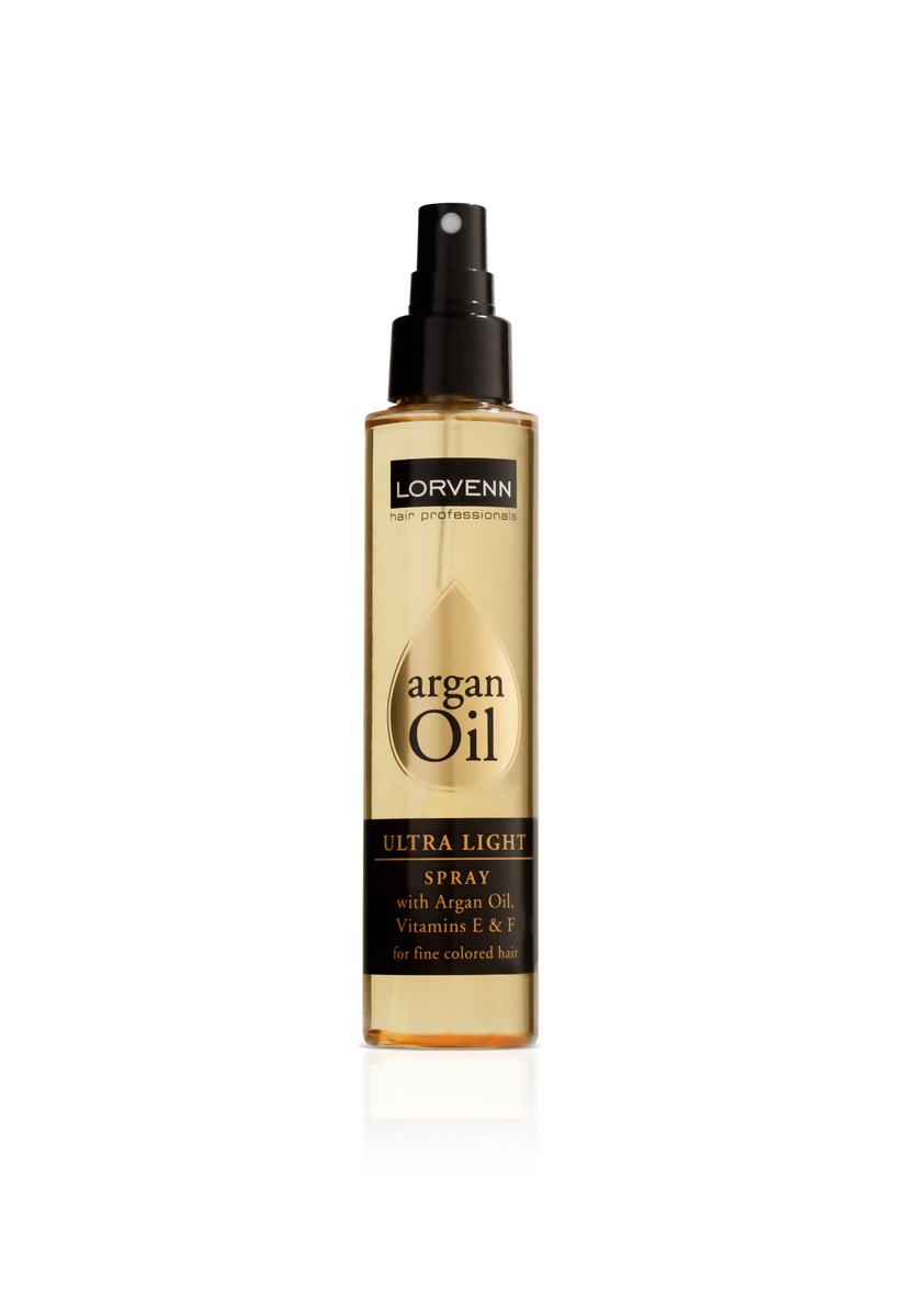 Lorvenn Argan Oil Ultra-Light Spray. Εξαιρετικά ελαφρύ λάδι σε σπρέι για προστασία, δύναμη και ενισχυμένη λάμψη
