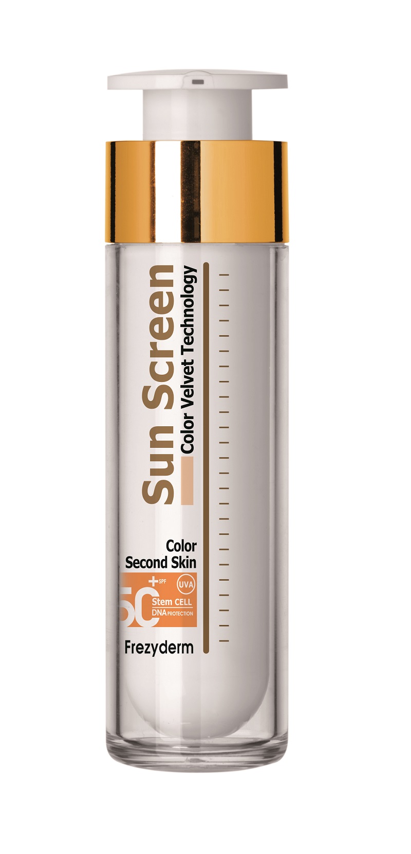 Frezyderm Sun Screen Color Velvet Face Cream SPF 50+. Αντηλιακό προσώπου με χρώμα που εξασφαλίζει πολύ υψηλή  προστασία και ομοιόμορφο χρωματικό τόνο. 