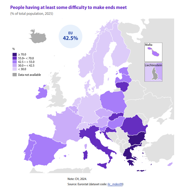 Eurostat: Το 87% των Ελλήνων δυσκολεύεται να τα βγάλει πέρα – Η ακρίβεια αφήνει βαθύ αποτύπωμα-1